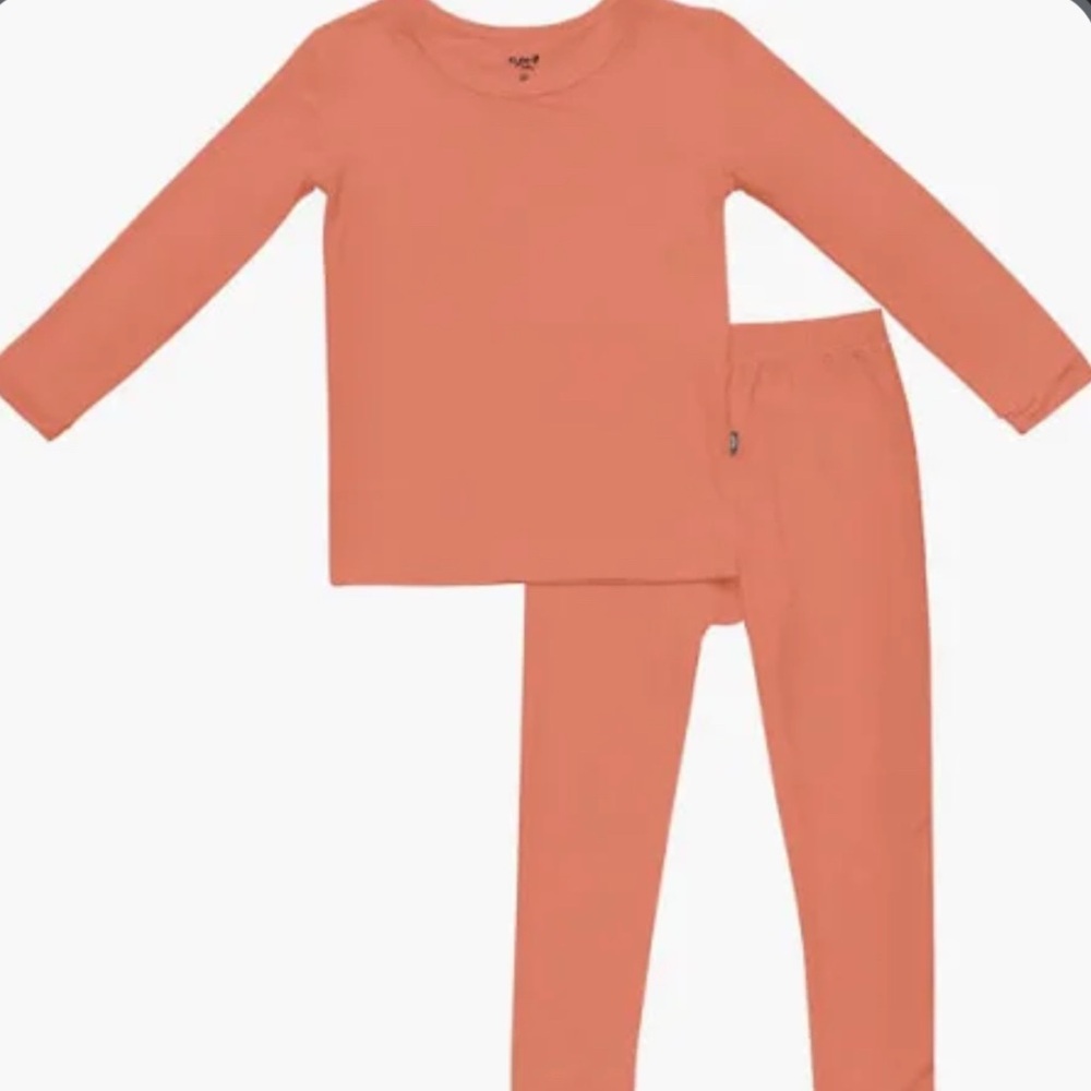 KYTE Baby Pajamas 2pc Coral salmon pink 3T lk new kids pjs